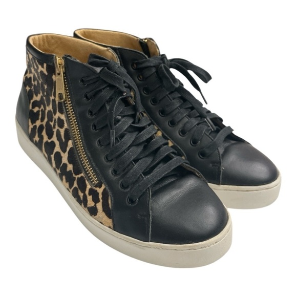 Vionic Lace And Zip Leopard Print Mid Top Sneakers-women's Size 8.5 - Picture 7 of 13